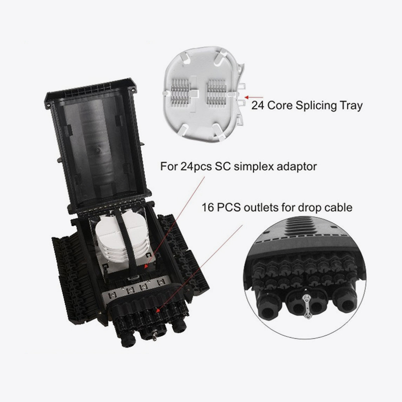 T6-088-A XCVI Core fibra Optici Splice Agricola / XVI Core FTH Box