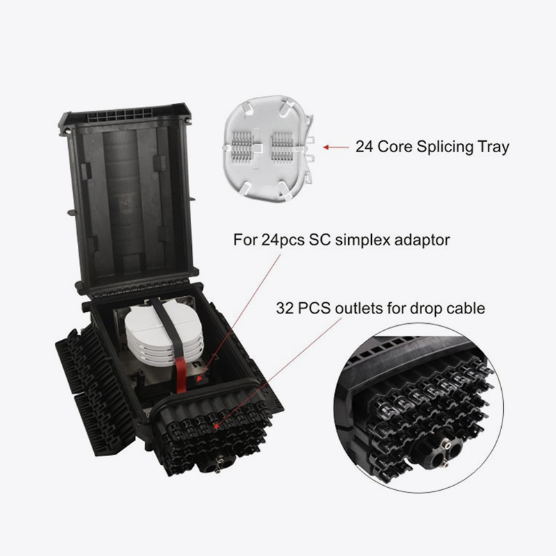 T6-088-E XCVI core fibra opticus Splice Agricola / XXXII Core Ftth Box